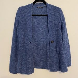 NIC+ZOE Heather Blue Button Cardigan Sweater